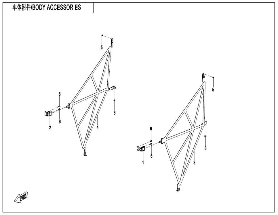 ACCESSOIRES DE CARROSSERIE POUR CF U6 EV 2025