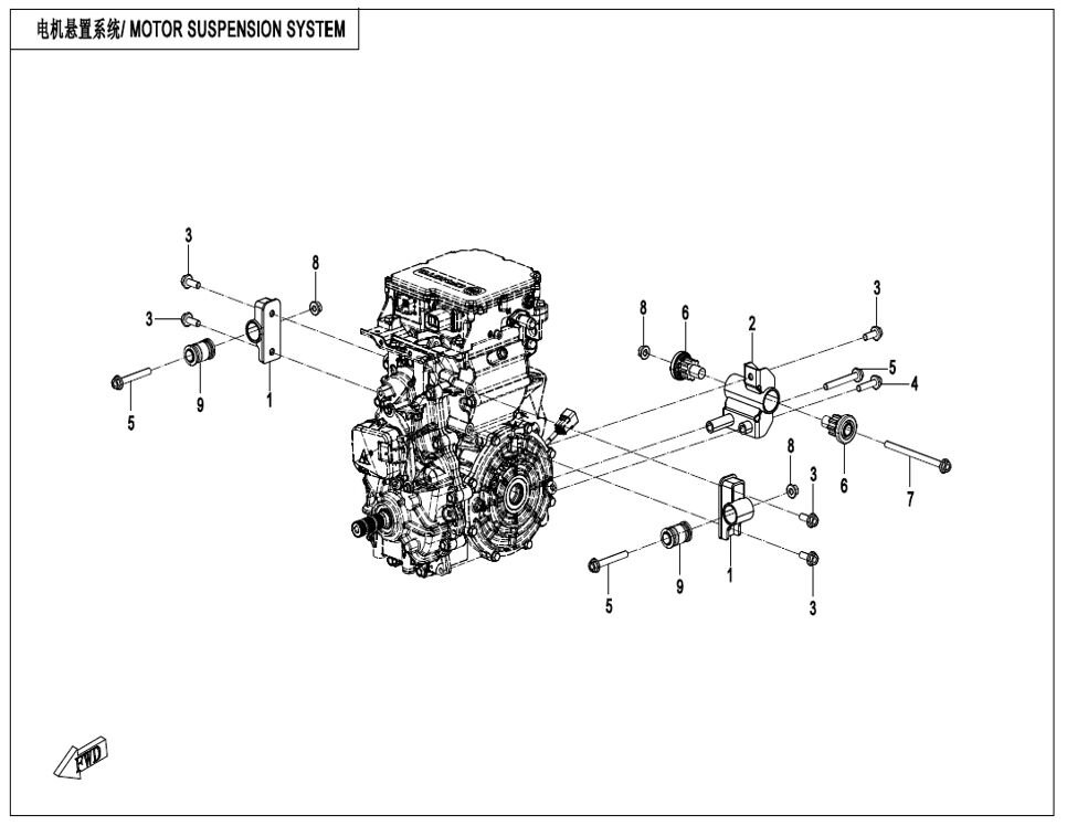 SYSTEME DE SUSPENSION DU MOTEUR POUR CF U6 EV 2025