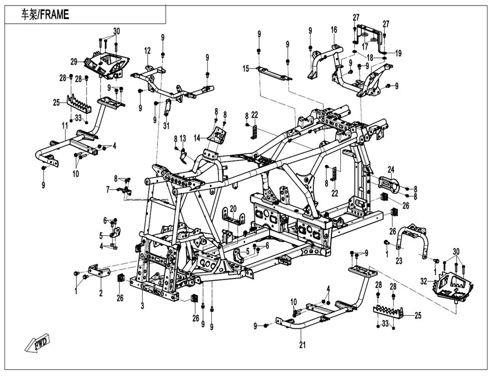 CHASSIS POUR CFORCE 1000 MUD EDITION 2025