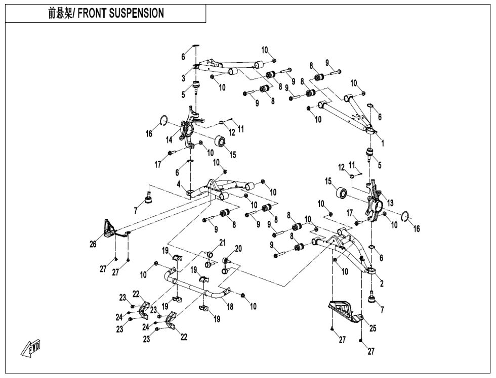 SUSPENSION AVANT POUR CFORCE 1000 MUD EDITION 2025