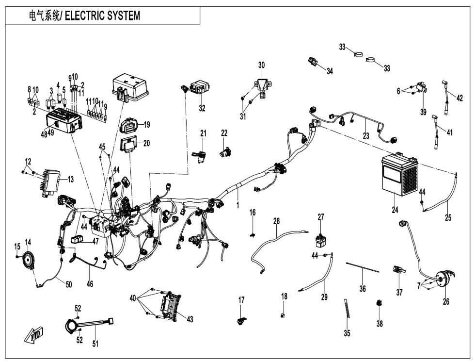 SYSTEME ELECTRIQUE POUR CFORCE 1000 MUD EDITION 2025