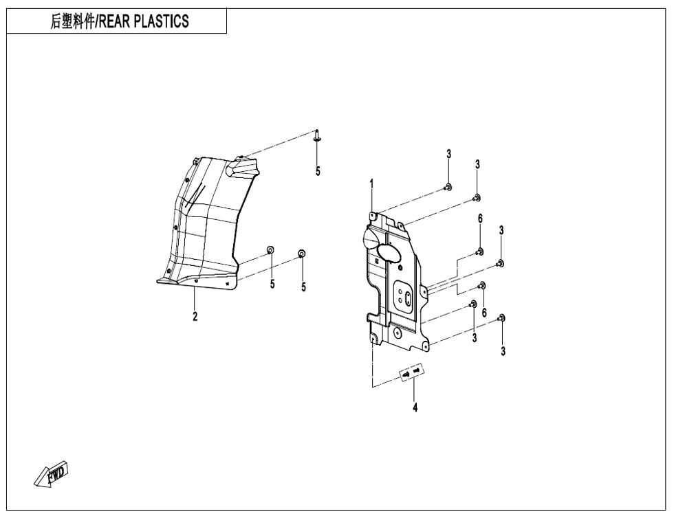 PLASTIQUES ARRIERES POUR UFORCE 1000 PRO ABS 3 CYLINDRES 2025