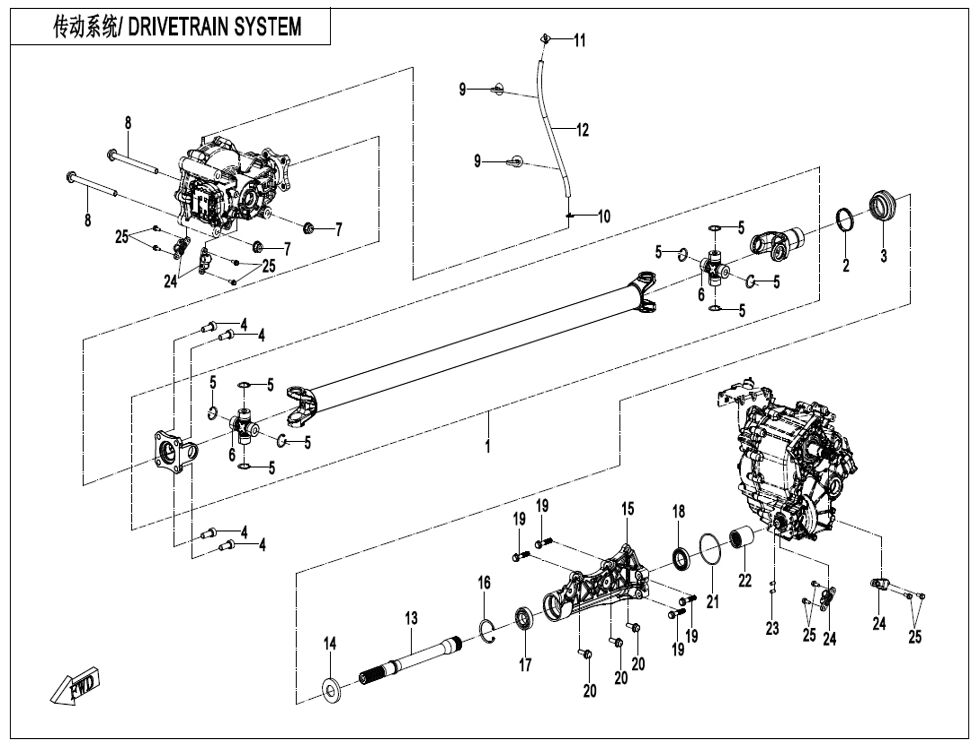 SYSTEME DE TRANSMISSION POUR UFORCE 1000 PRO ABS 3 CYLINDRES 2025