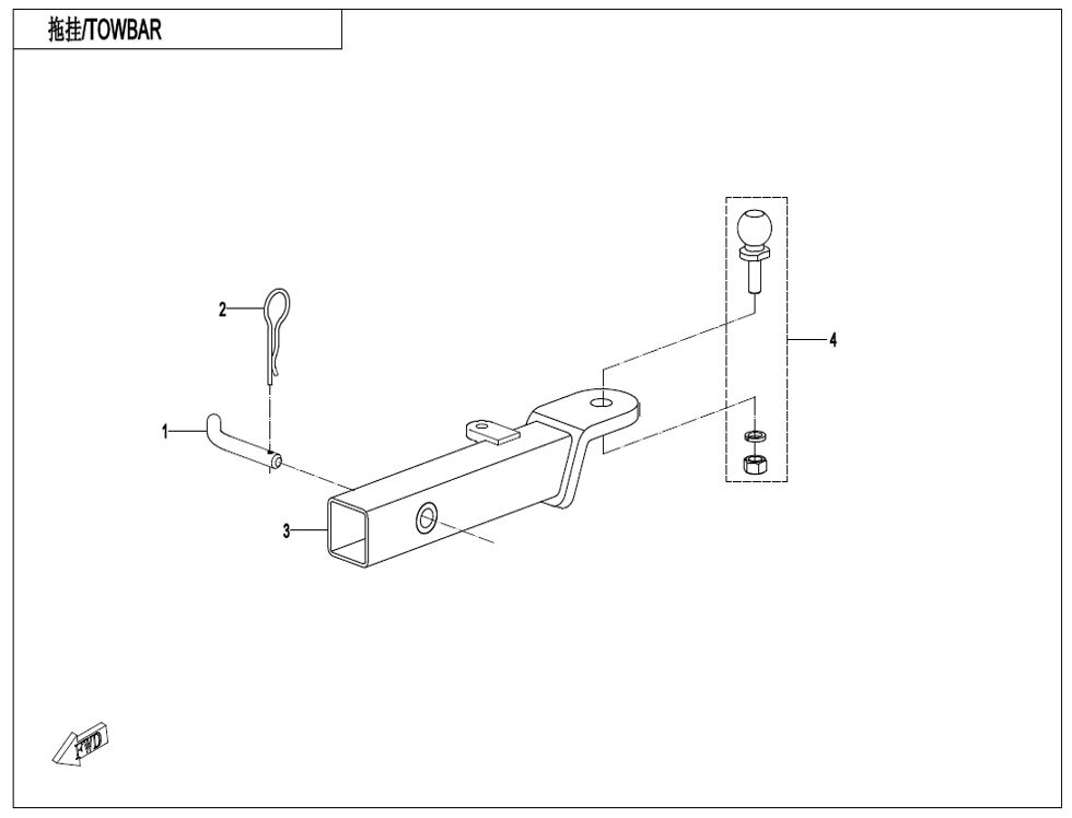 ATTELAGE CONNEXION PAR BROCHE POUR UFORCE 1000 PRO HIGHLAND 2025