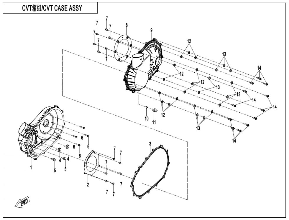 ENSEMBLE DU BOITIER CVT POUR UFORCE 1000 PRO HIGHLAND 2025