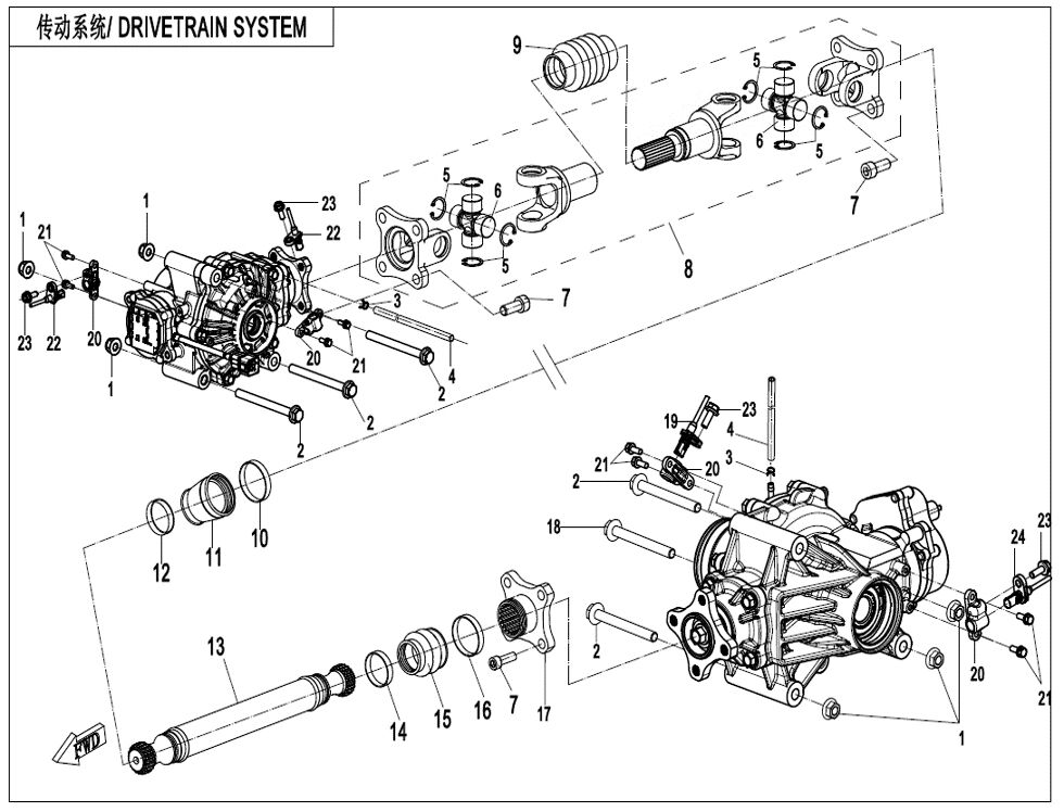 SYSTEME DE TRANSMISSION POUR CFORCE 625 R T3 LONG ABS 2025