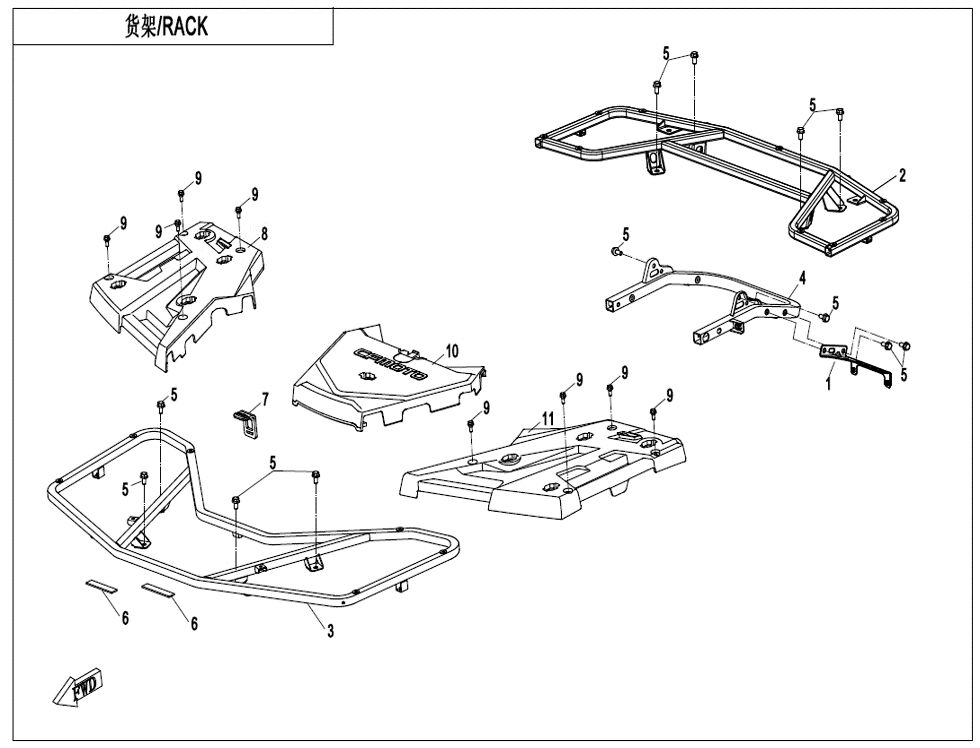 RACK POUR CFORCE 1000 T3 EPS 2024
