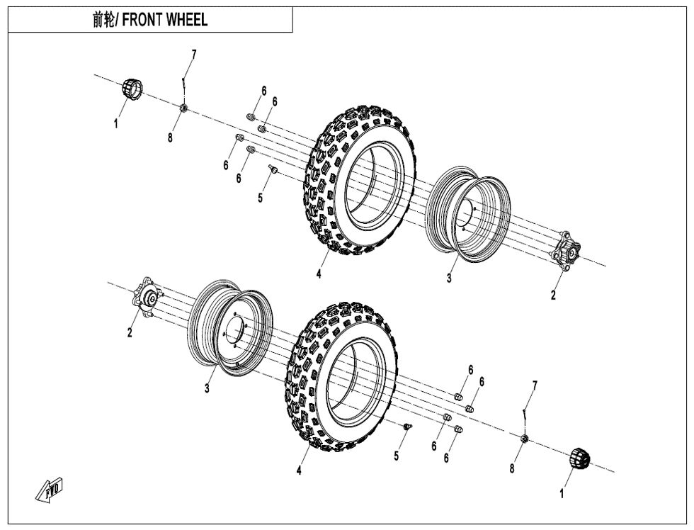 ROUE AVANT POUR CFORCE ENFANT ELECTRIQUE Y15 2025