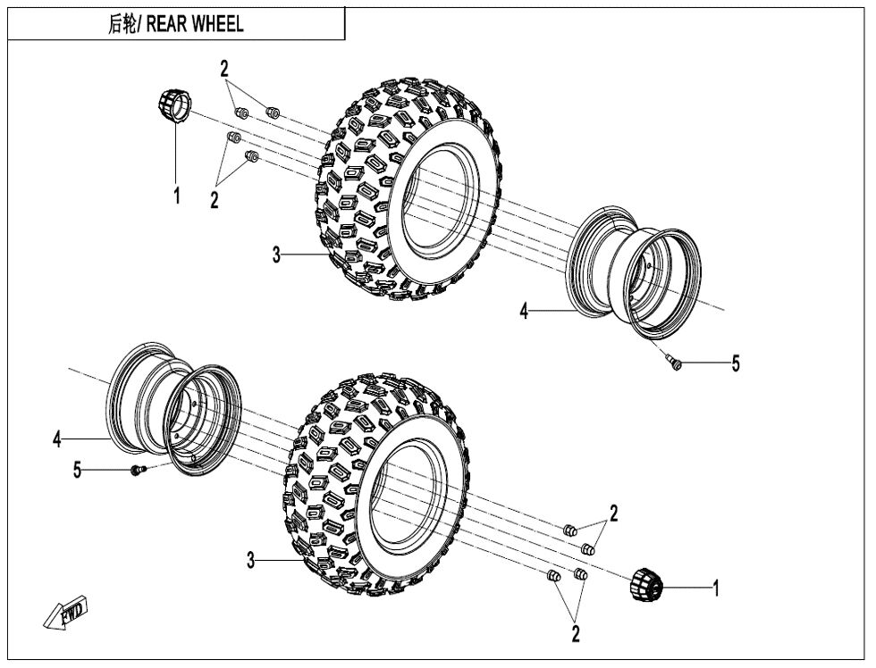 ROUE ARRIERE POUR CFORCE ENFANT ELECTRIQUE Y15 2025