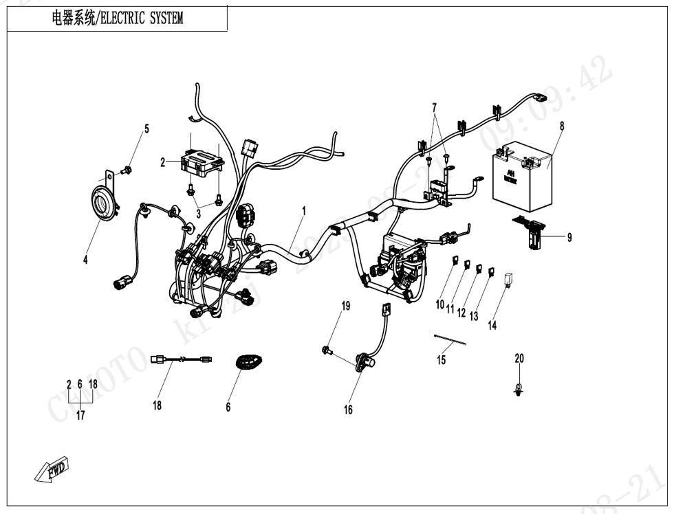 SYSTEME ELECTRIQUE EU POUR CFORCE ENFANT ELECTRIQUE Y15 2025