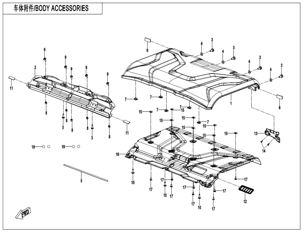 ACCESSOIRES DE CARROSSERIE POUR UFORCE 1000 PRO HIGHLAND 2025