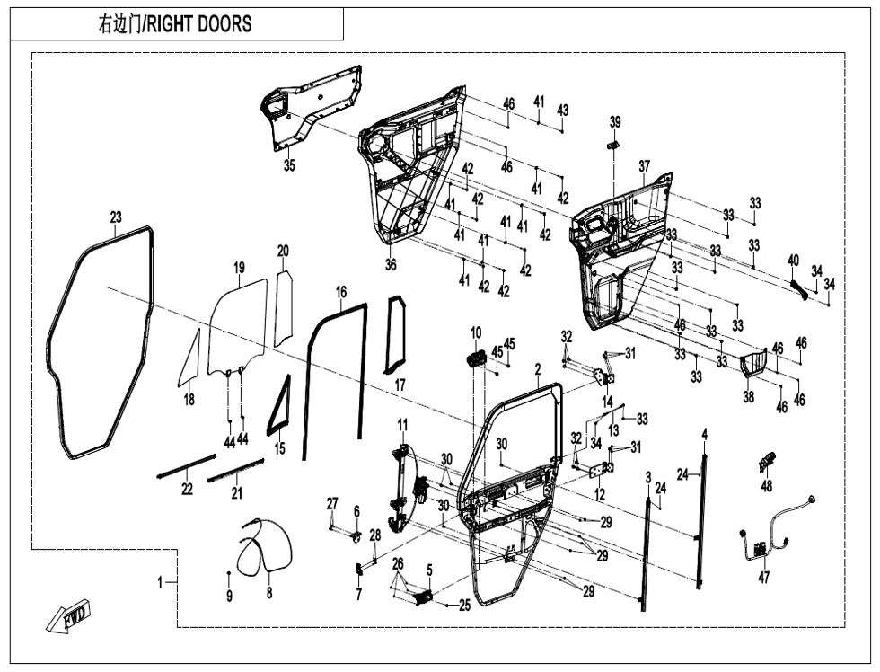 PORTES DROITES POUR UFORCE 1000 PRO HIGHLAND 2025